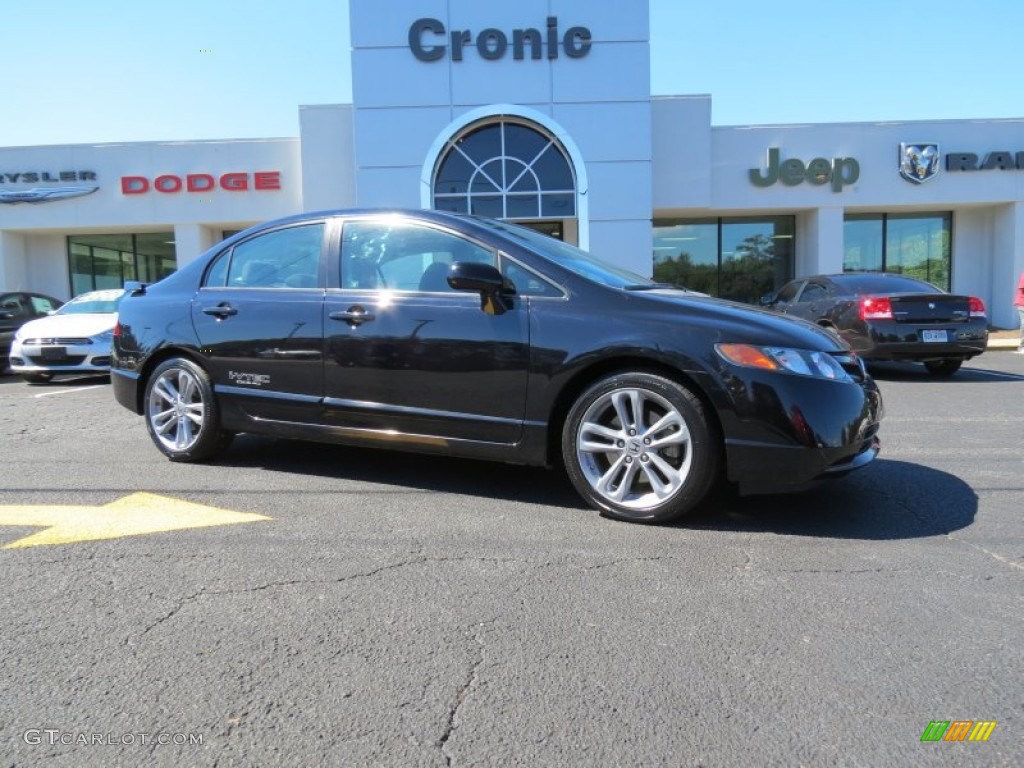 2008 Civic Si Sedan - Nighthawk Black Pearl / Black photo #1