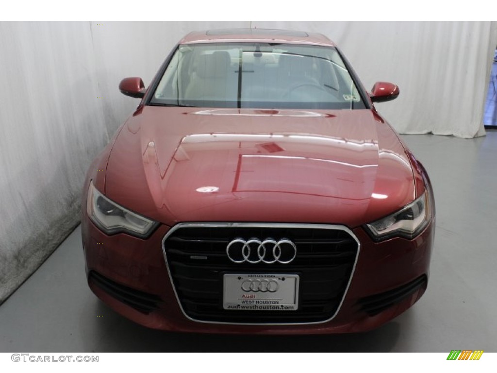 2013 A6 3.0T quattro Sedan - Garnet Red Pearl Effect / Velvet Beige photo #2