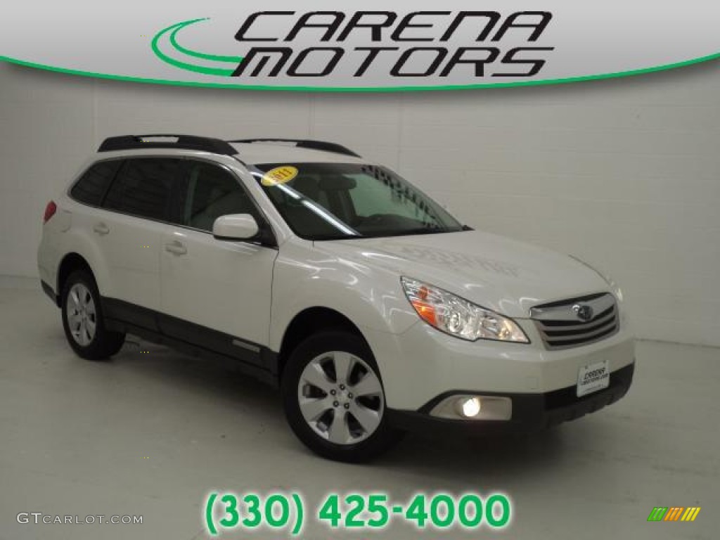 2011 Outback 2.5i Premium Wagon - Satin White Pearl / Warm Ivory photo #1