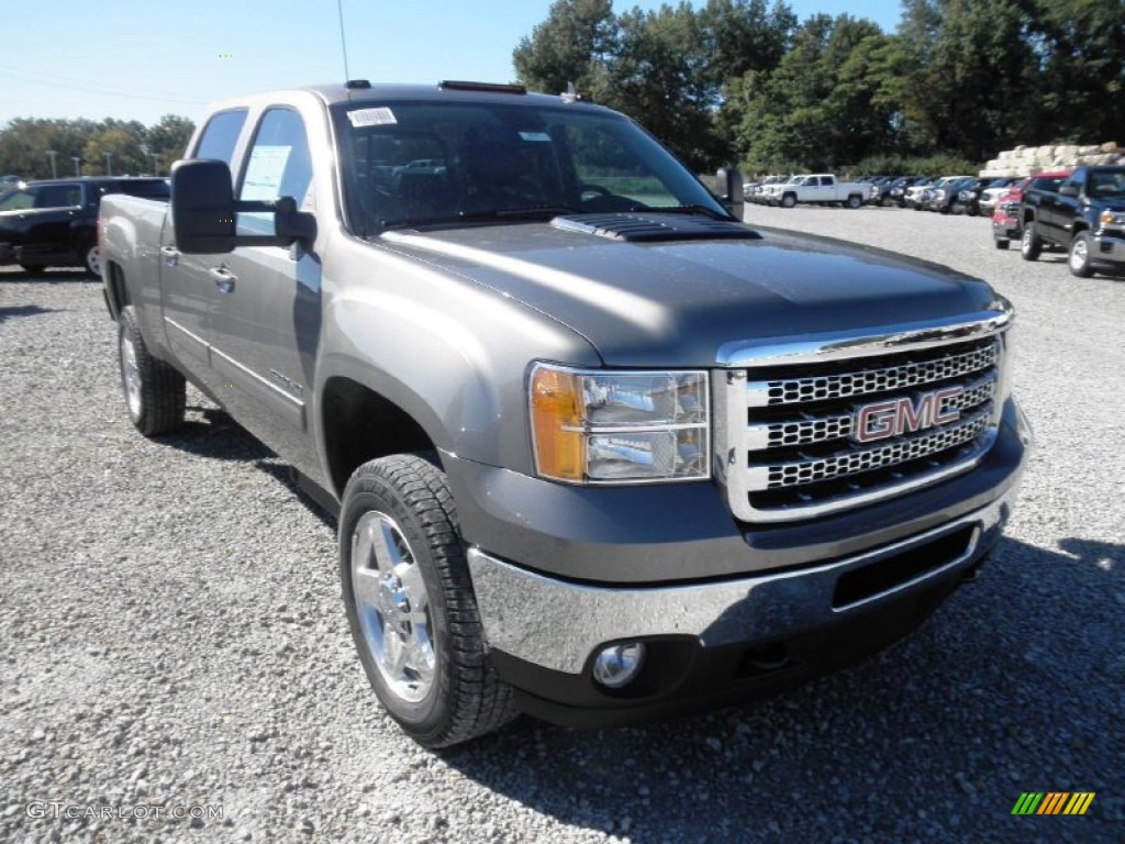 Steel Gray Metallic 2014 GMC Sierra 2500HD SLT Crew Cab 4x4 Exterior Photo #86681325