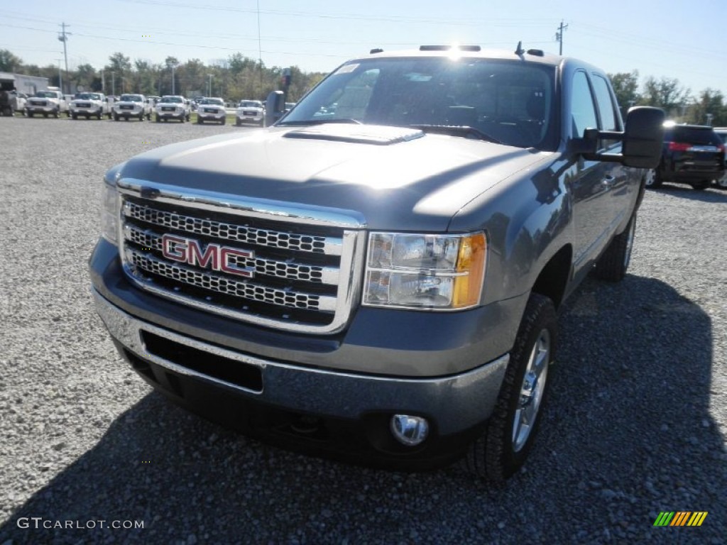 2014 Sierra 2500HD SLT Crew Cab 4x4 - Steel Gray Metallic / Ebony photo #3