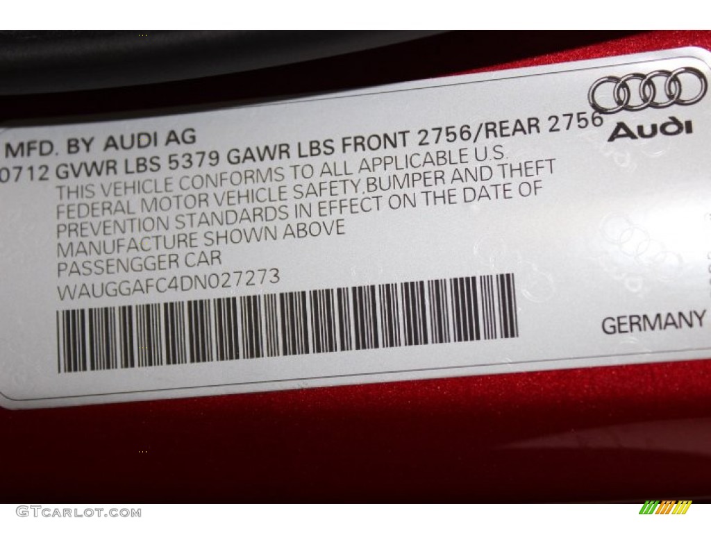 2013 A6 3.0T quattro Sedan - Garnet Red Pearl Effect / Velvet Beige photo #55