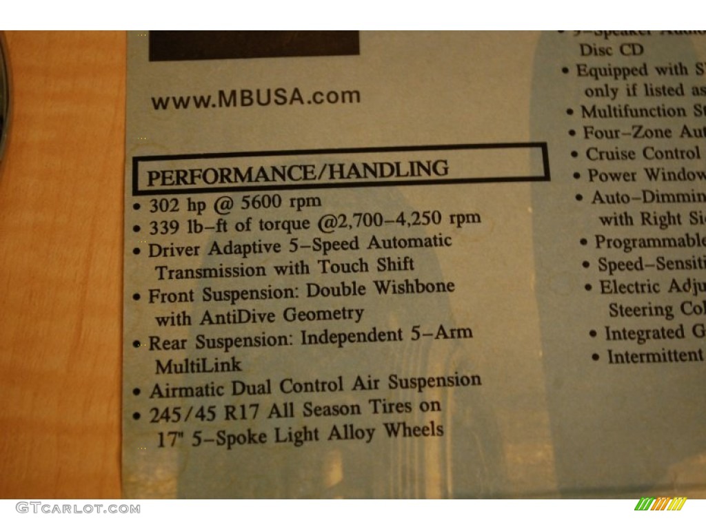 2006 Mercedes-Benz E 500 4Matic Sedan Info Tag Photos
