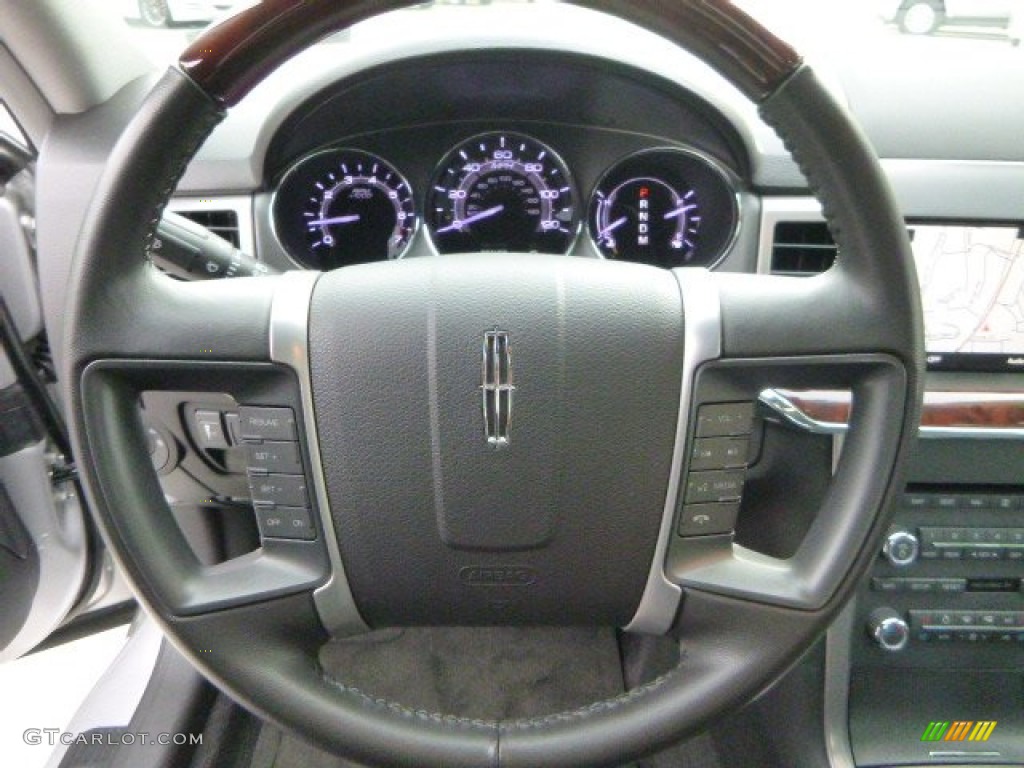 2012 Lincoln MKZ AWD Dark Charcoal Steering Wheel Photo #86686065
