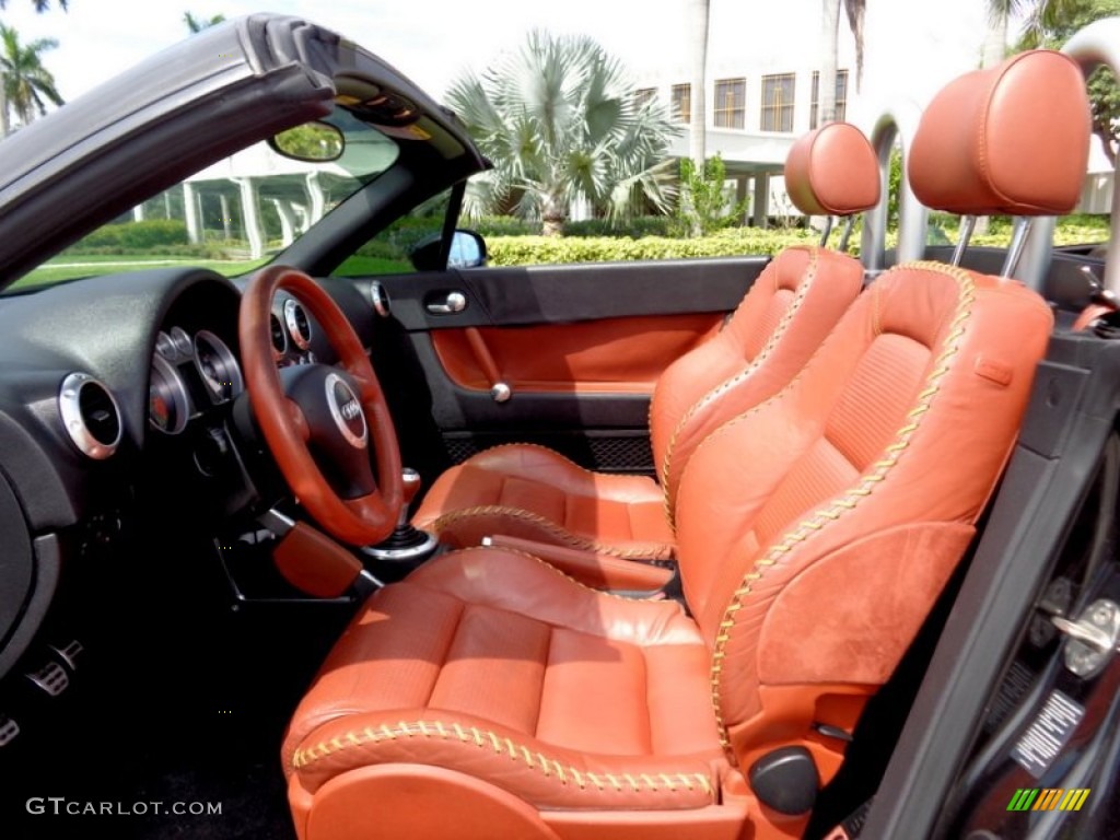 Amber Red Interior 2001 Audi TT 1.8T quattro Roadster Photo #86688159