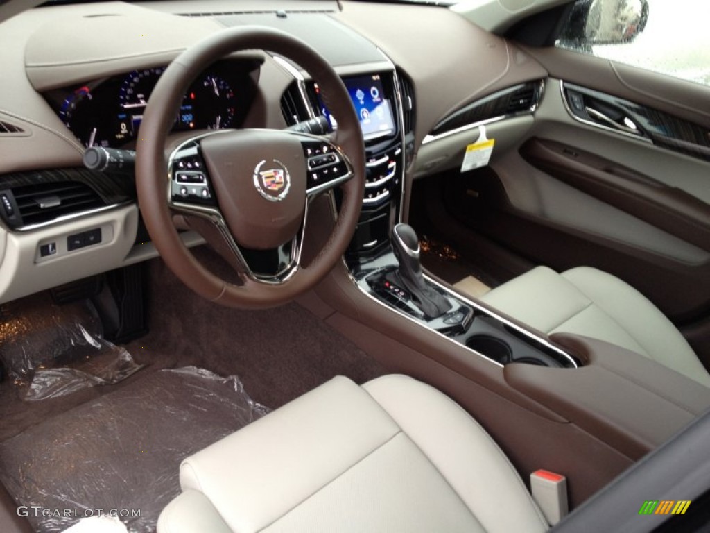 Light Platinum/Brownstone Accents Interior 2013 Cadillac ATS 2.0L Turbo Luxury Photo #86690322