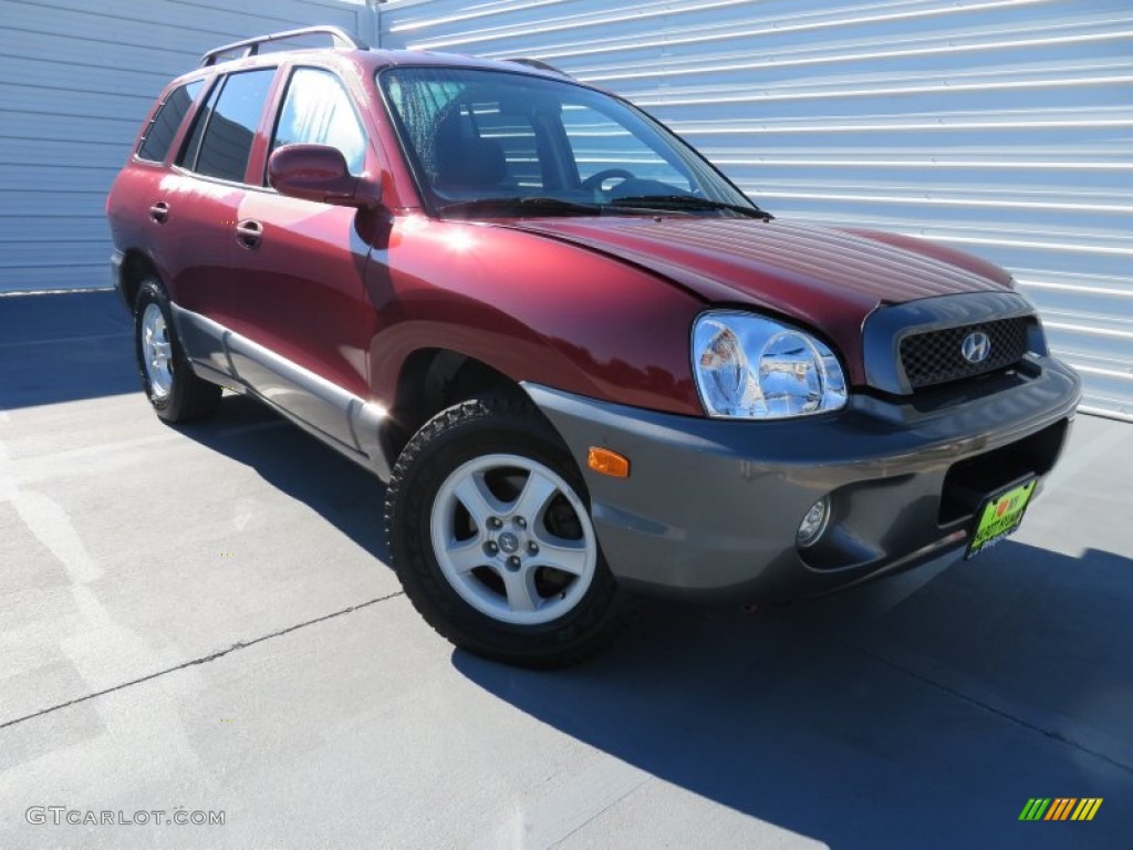 2004 Santa Fe GLS - Merlot Red / Gray photo #1