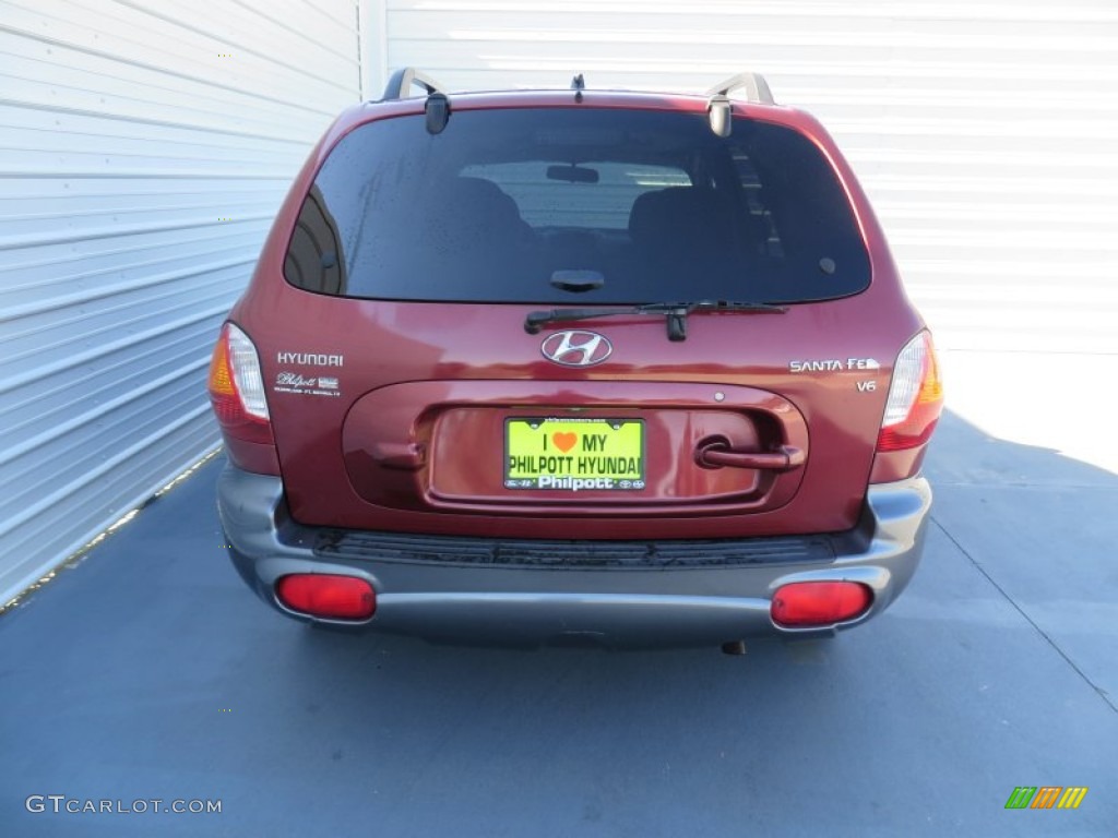 2004 Santa Fe GLS - Merlot Red / Gray photo #5