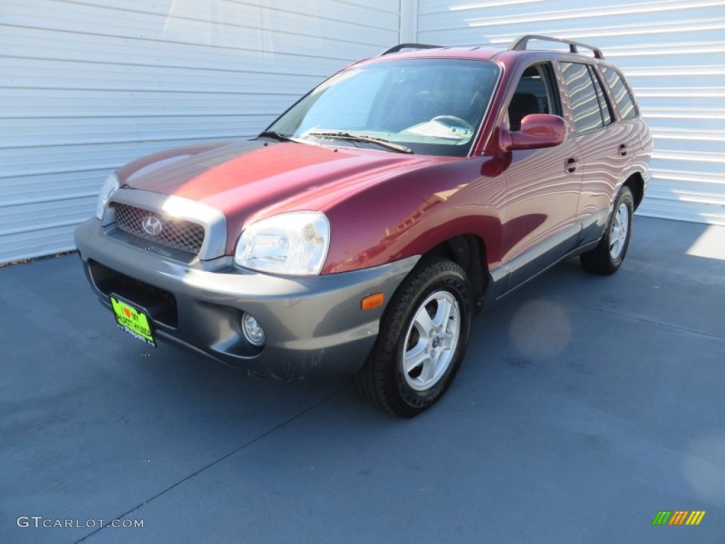 2004 Santa Fe GLS - Merlot Red / Gray photo #7