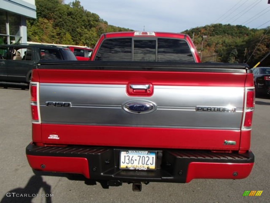 2010 F150 Platinum SuperCrew 4x4 - Red Candy Metallic / Sienna Brown Leather/Black photo #7