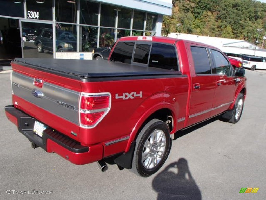2010 F150 Platinum SuperCrew 4x4 - Red Candy Metallic / Sienna Brown Leather/Black photo #8