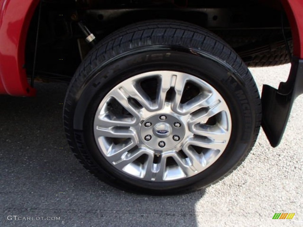 2010 F150 Platinum SuperCrew 4x4 - Red Candy Metallic / Sienna Brown Leather/Black photo #9