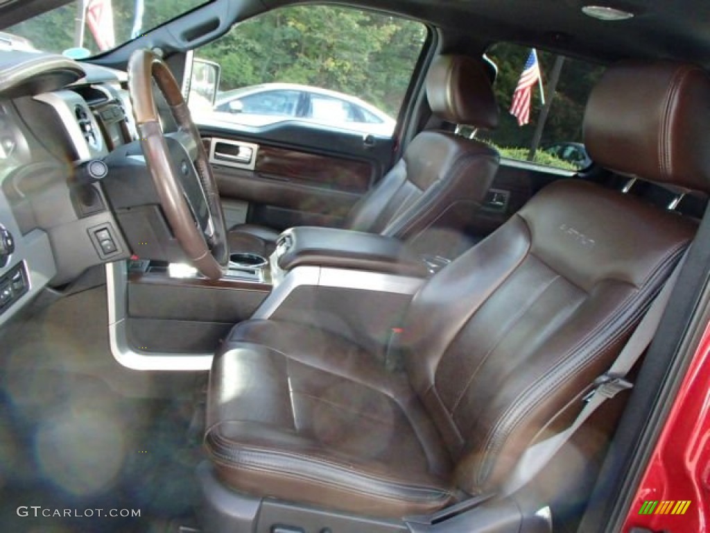2010 F150 Platinum SuperCrew 4x4 - Red Candy Metallic / Sienna Brown Leather/Black photo #10