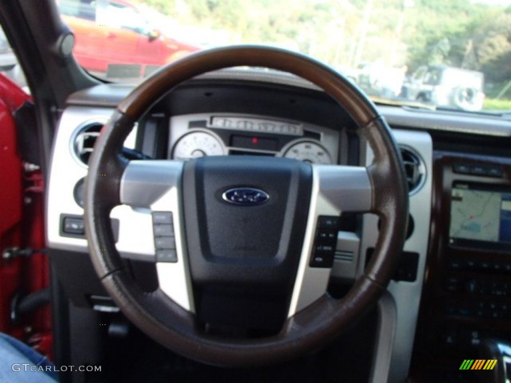 2010 F150 Platinum SuperCrew 4x4 - Red Candy Metallic / Sienna Brown Leather/Black photo #22
