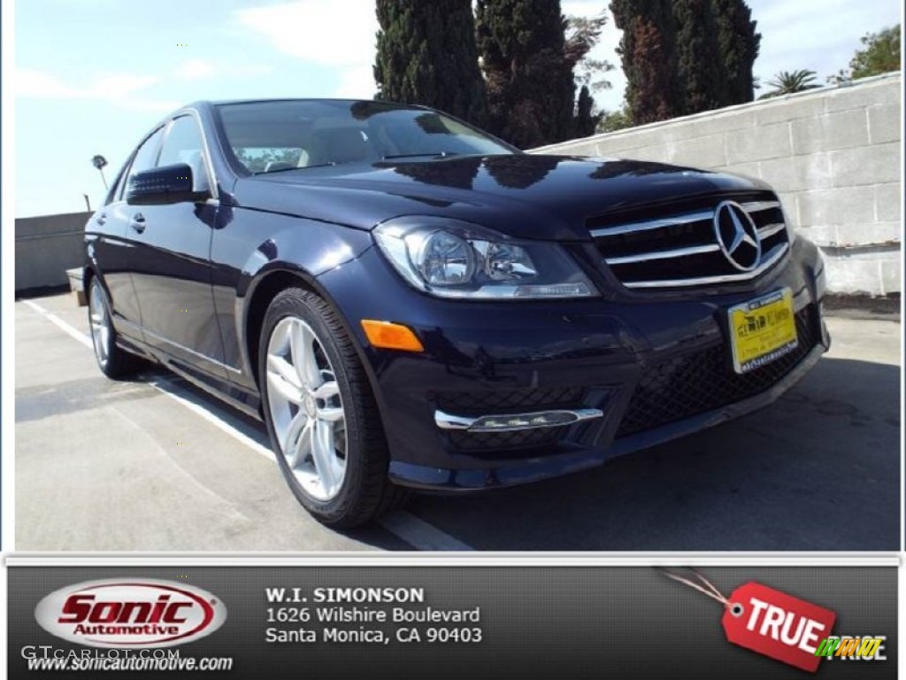 2014 C 250 Sport - Lunar Blue Metallic / Almond/Mocha photo #1