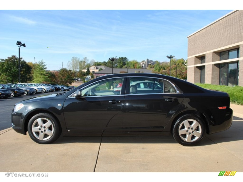 2008 Malibu LS Sedan - Black Granite Metallic / Titanium Gray photo #13