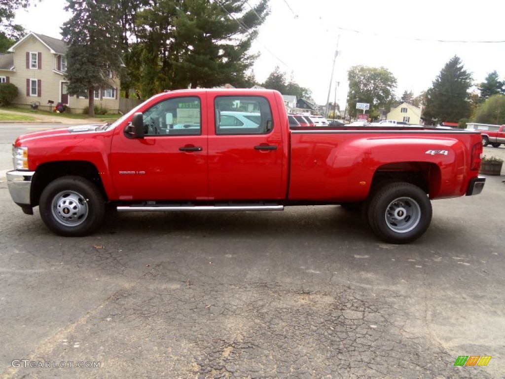 Victory Red 2014 Chevrolet Silverado 3500HD WT Crew Cab Dual Rear Wheel 4x4 Exterior Photo #86694570