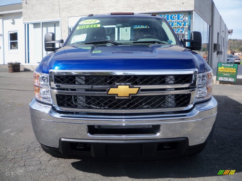 2014 Silverado 3500HD WT Crew Cab Dual Rear Wheel 4x4 - Blue Topaz Metallic / Dark Titanium photo #2