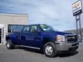 2014 Blue Topaz Metallic Chevrolet Silverado 3500HD WT Crew Cab Dual Rear Wheel 4x4  photo #3