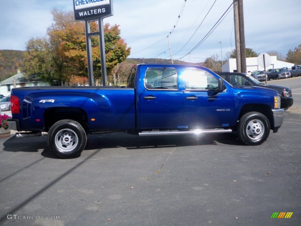 2014 Silverado 3500HD WT Crew Cab Dual Rear Wheel 4x4 - Blue Topaz Metallic / Dark Titanium photo #4