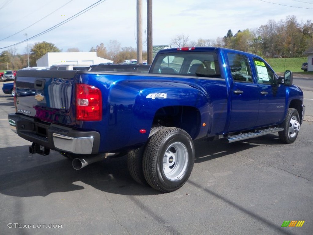 Blue Topaz Metallic 2014 Chevrolet Silverado 3500HD WT Crew Cab Dual Rear Wheel 4x4 Exterior Photo #86695697