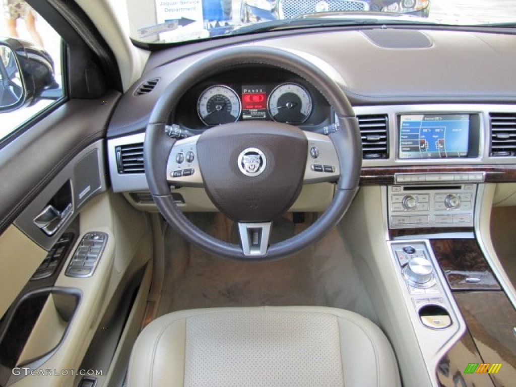 2011 Jaguar XF Premium Sport Sedan Barley Beige/Truffle Brown Dashboard Photo #86696175
