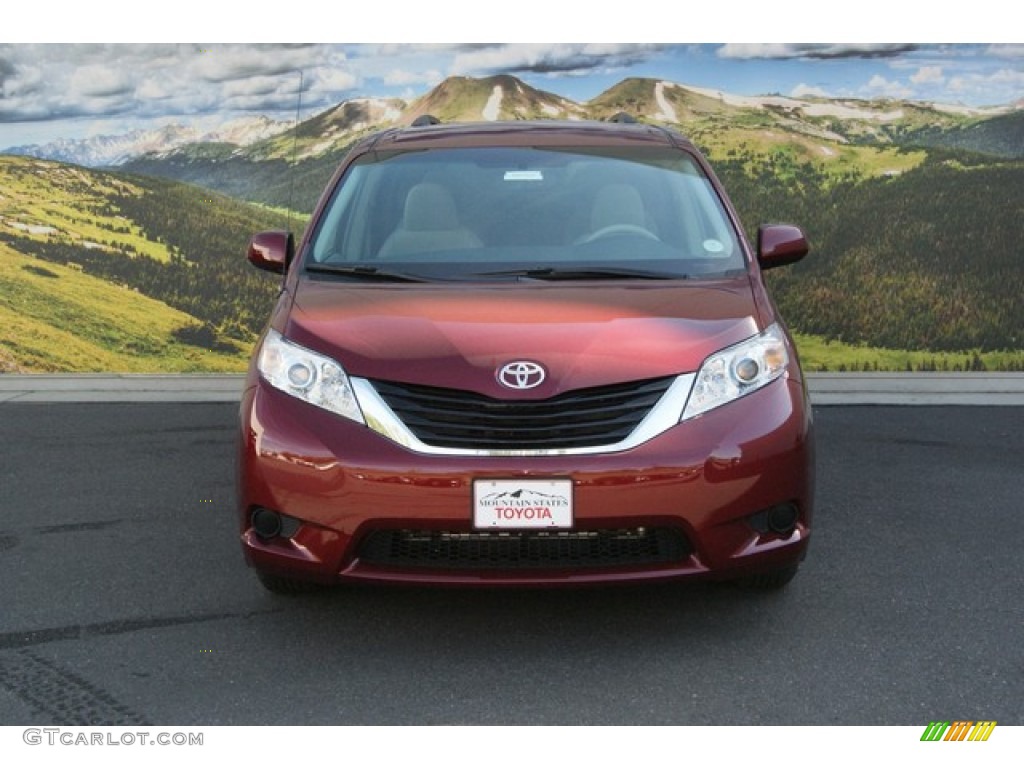 2014 Sienna LE AWD - Salsa Red Pearl / Bisque photo #2