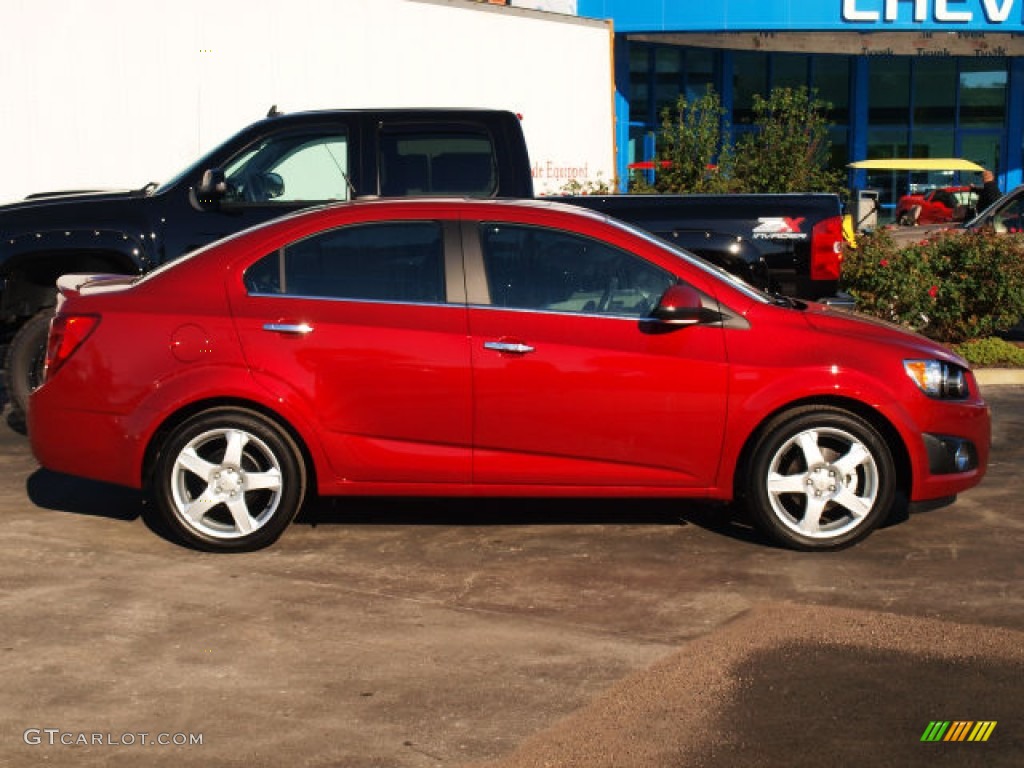 2013 Sonic LTZ Sedan - Crystal Red Tintcoat / Jet Black/Dark Titanium photo #1