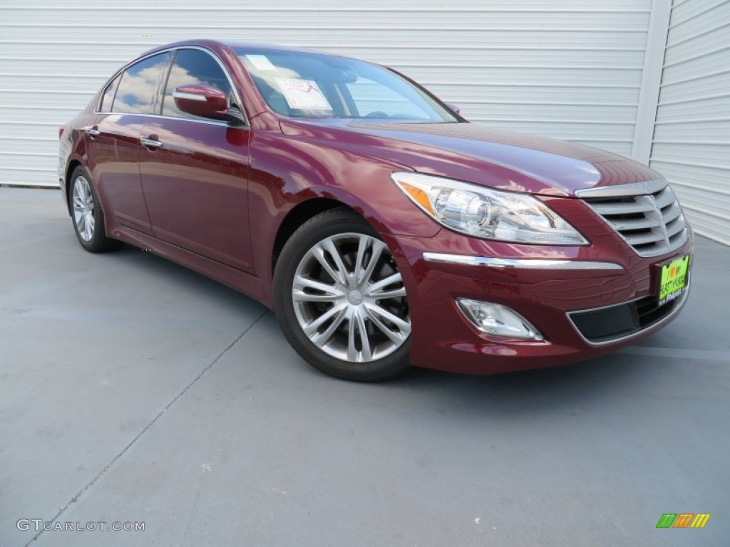 2013 Genesis 3.8 Sedan - Cabernet Red Pearl / Cashmere photo #1