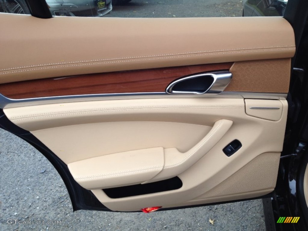 2011 Porsche Panamera 4S Cognac/Cedar Natural Leather Door Panel Photo #86699253