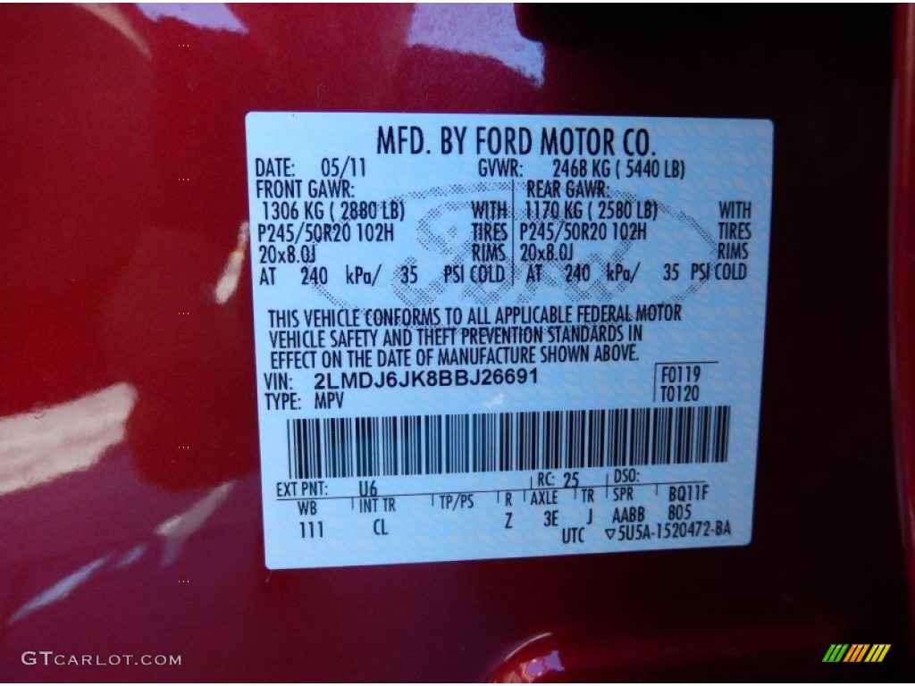 2011 MKX FWD - Red Candy Metallic / Medium Light Stone photo #27