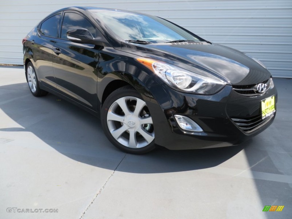 2013 Elantra Limited - Midnight Black / Gray photo #1