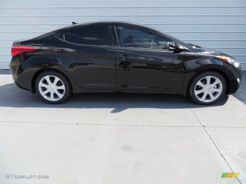 2013 Elantra Limited - Midnight Black / Gray photo #3