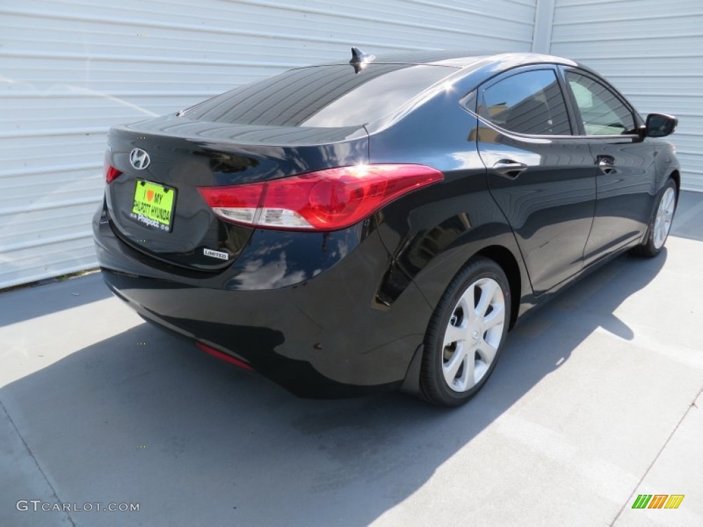 2013 Elantra Limited - Midnight Black / Gray photo #4
