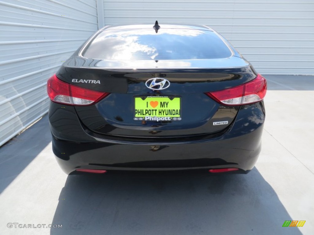 2013 Elantra Limited - Midnight Black / Gray photo #5