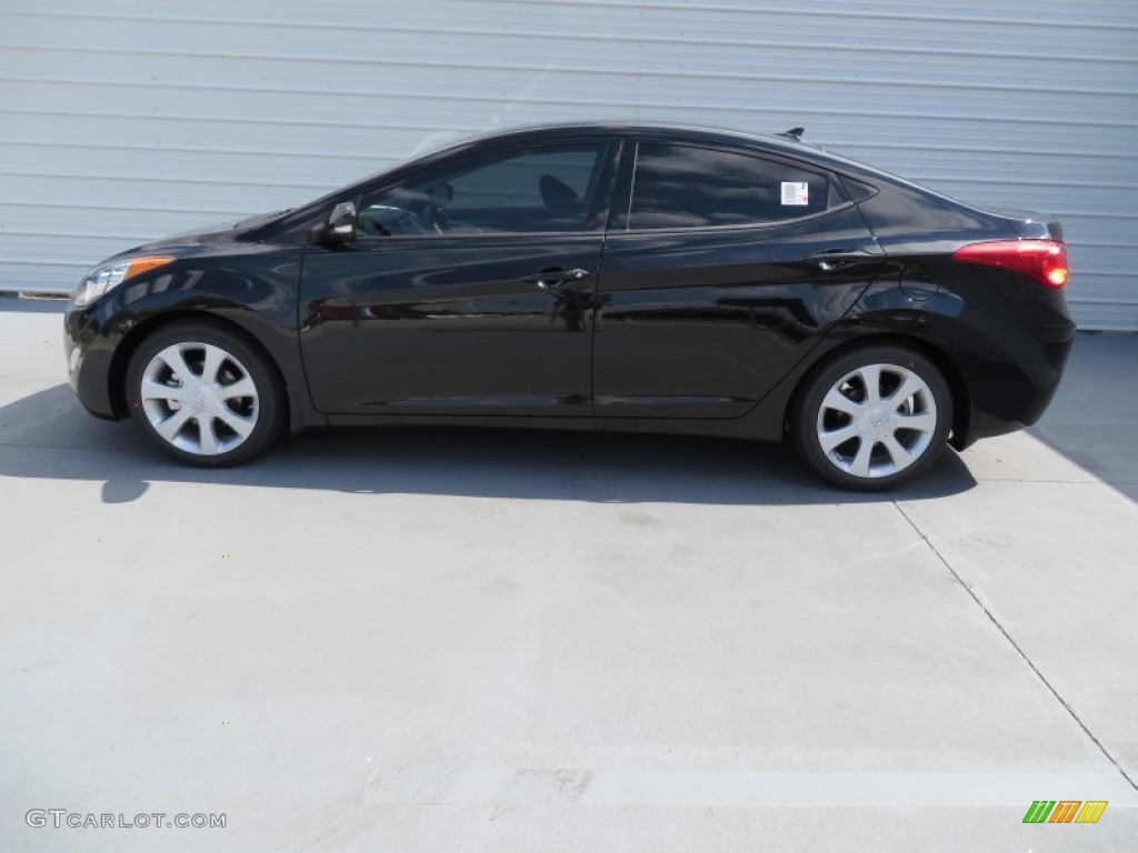 2013 Elantra Limited - Midnight Black / Gray photo #6