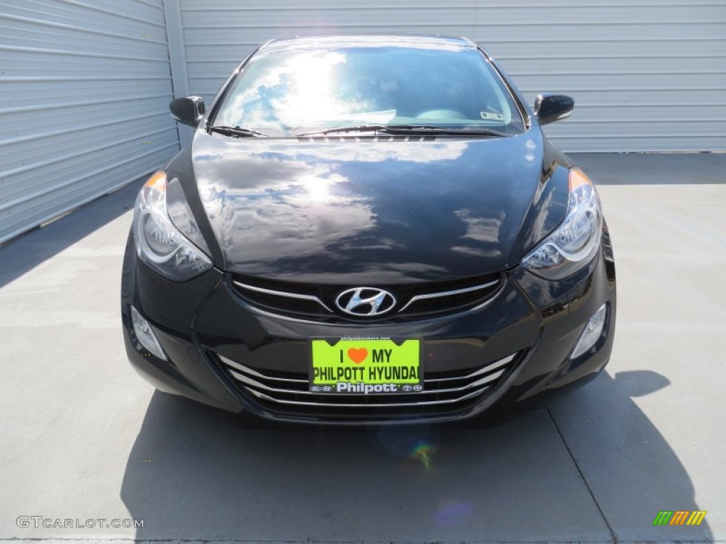 2013 Elantra Limited - Midnight Black / Gray photo #8