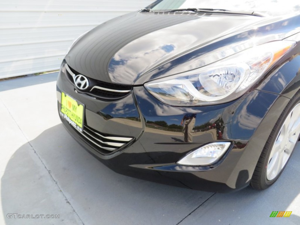 2013 Elantra Limited - Midnight Black / Gray photo #11