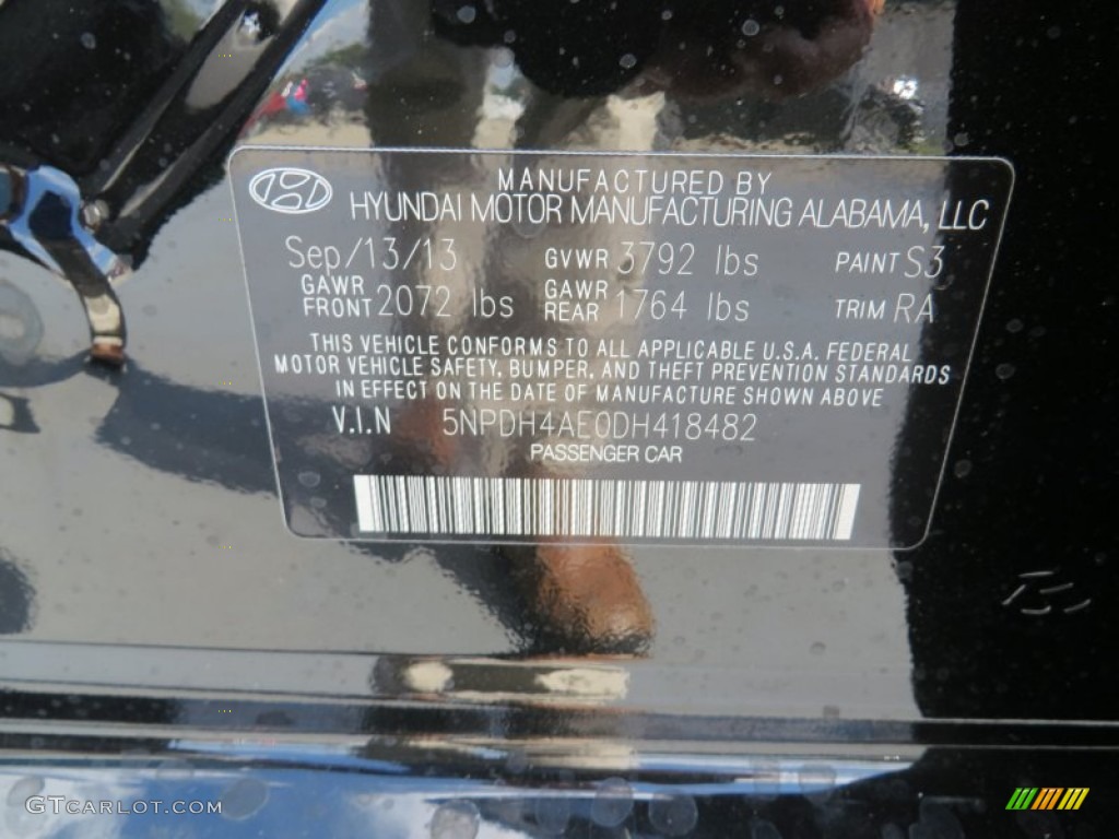 2013 Elantra Limited - Midnight Black / Gray photo #37