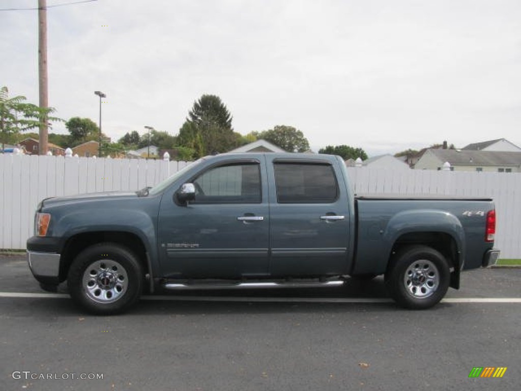 2008 Sierra 1500 SLE Crew Cab 4x4 - Stealth Gray Metallic / Dark Titanium photo #2