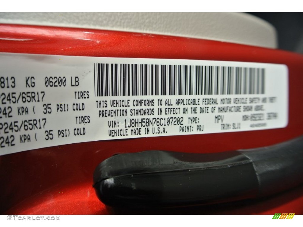 2006 Jeep Commander Limited Color Code Photos