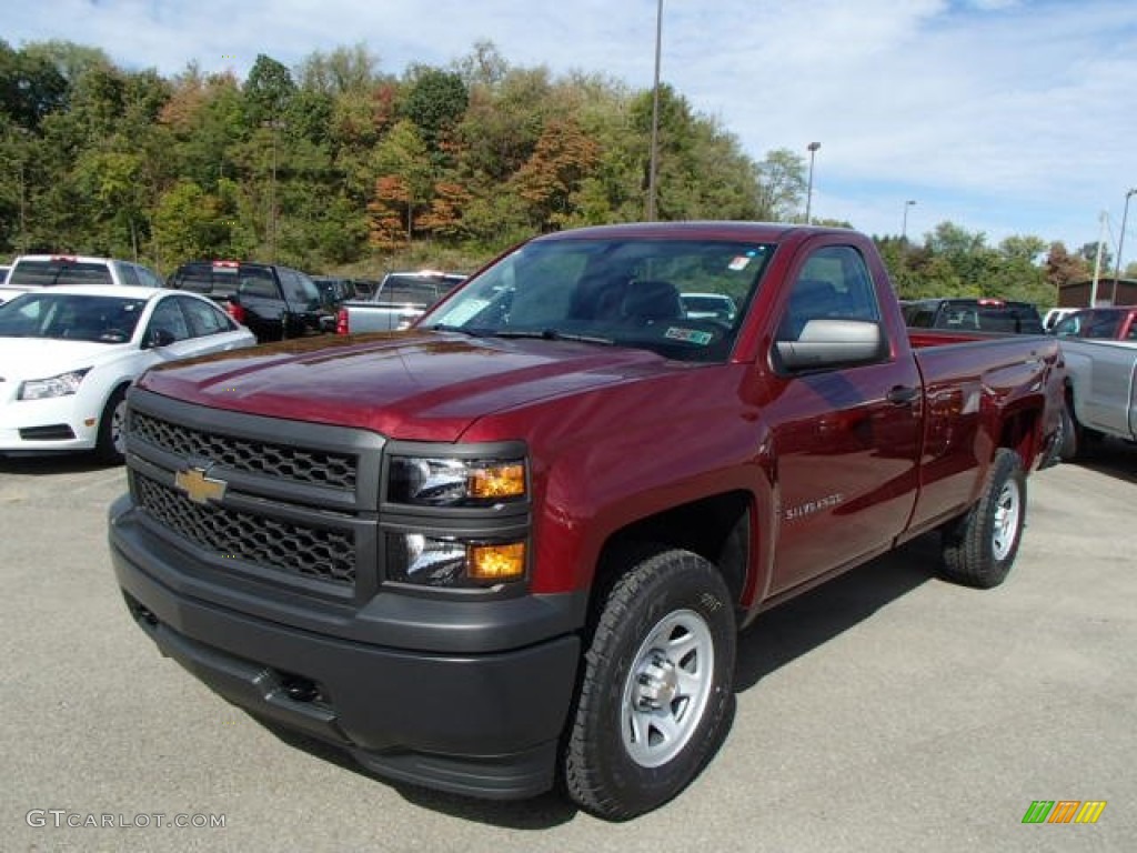 2014 Silverado 1500 WT Regular Cab 4x4 - Deep Ruby Metallic / Jet Black/Dark Ash photo #1