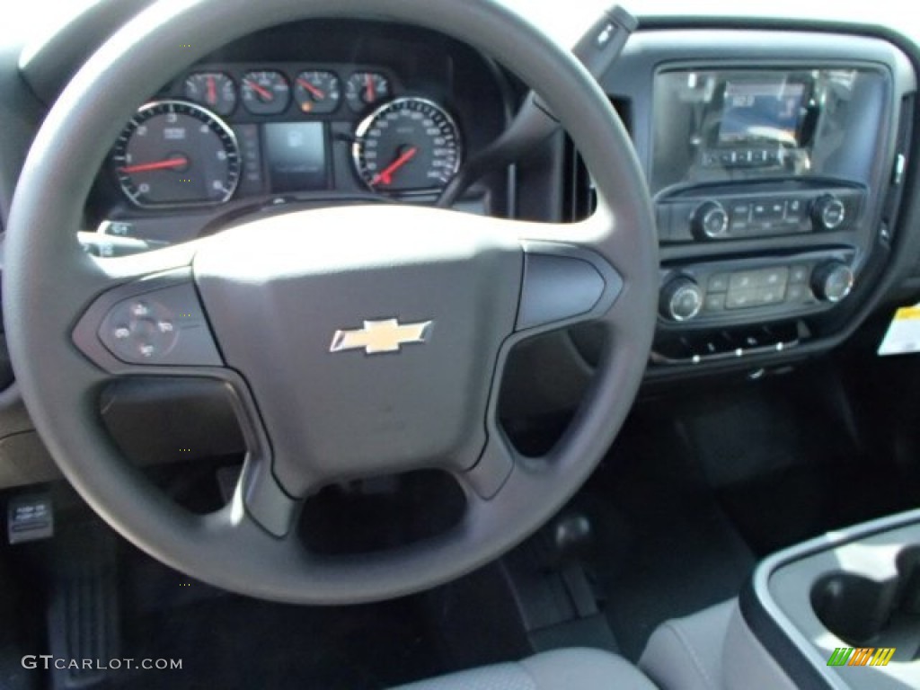 2014 Chevrolet Silverado 1500 WT Regular Cab 4x4 Jet Black/Dark Ash Steering Wheel Photo #86704954