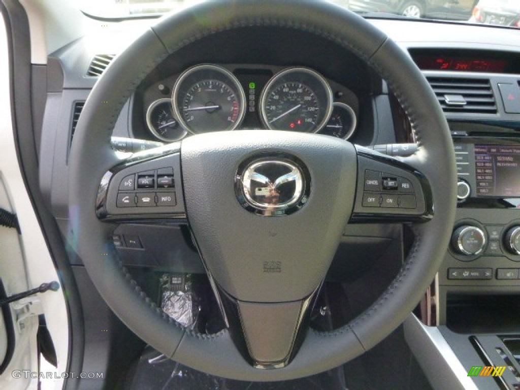 2014 Mazda CX-9 Grand Touring AWD Sand Steering Wheel Photo #86708328
