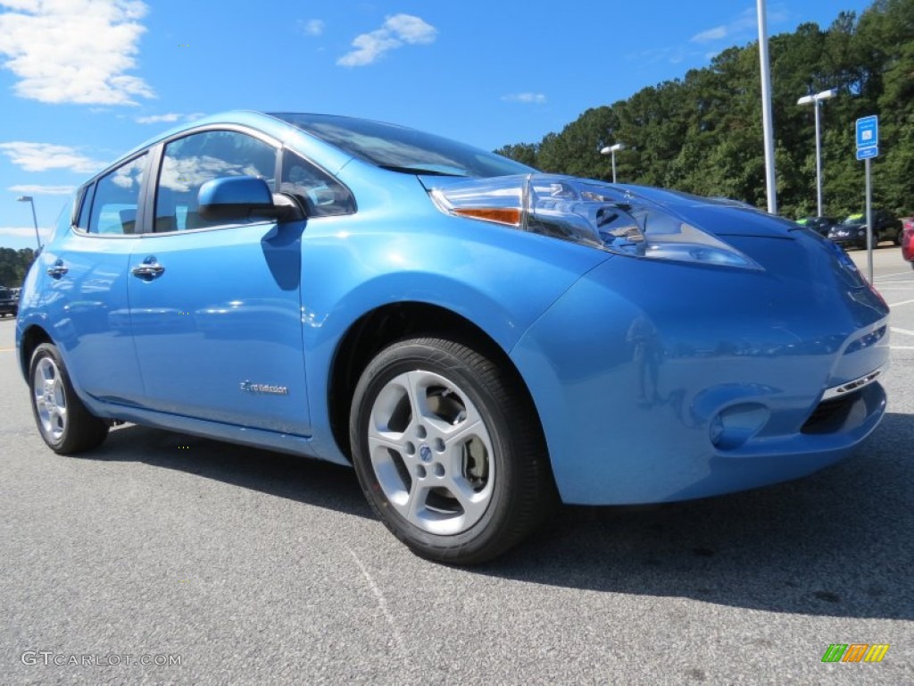 2013 LEAF SV - Blue Ocean / Light Gray photo #7