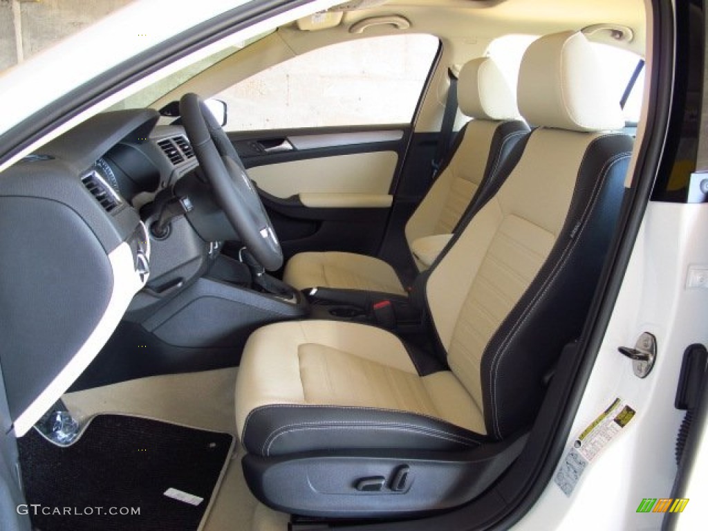 2 Tone Cornsilk Beige/Black Interior 2014 Volkswagen Jetta SEL Sedan Photo #86713095