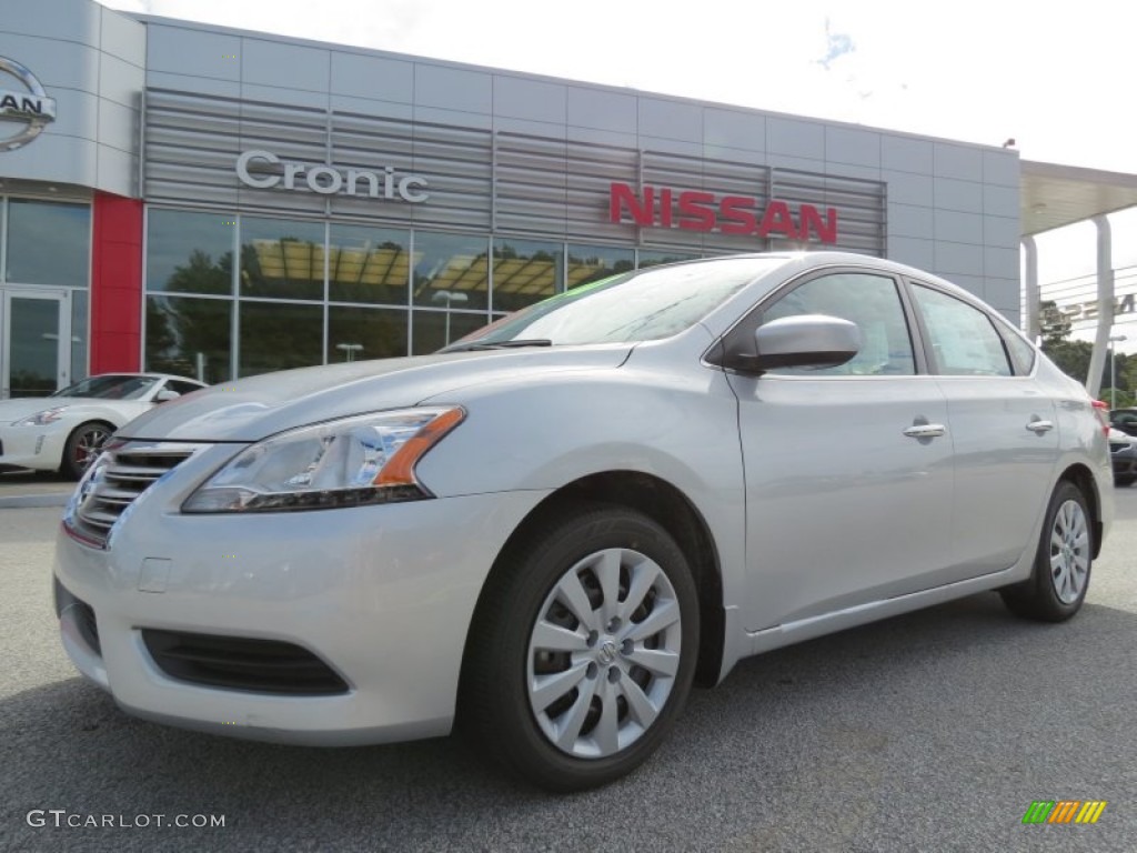 2013 Sentra SV - Brilliant Silver Metallic / Charcoal photo #1