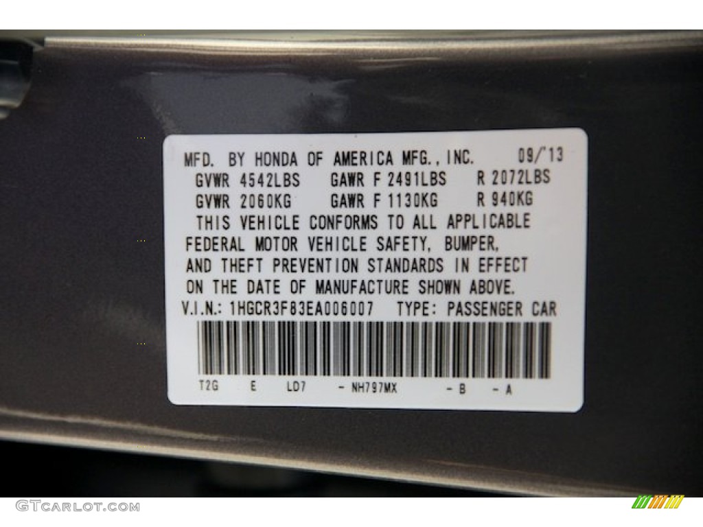 2014 Accord EX-L V6 Sedan - Modern Steel Metallic / Gray photo #22