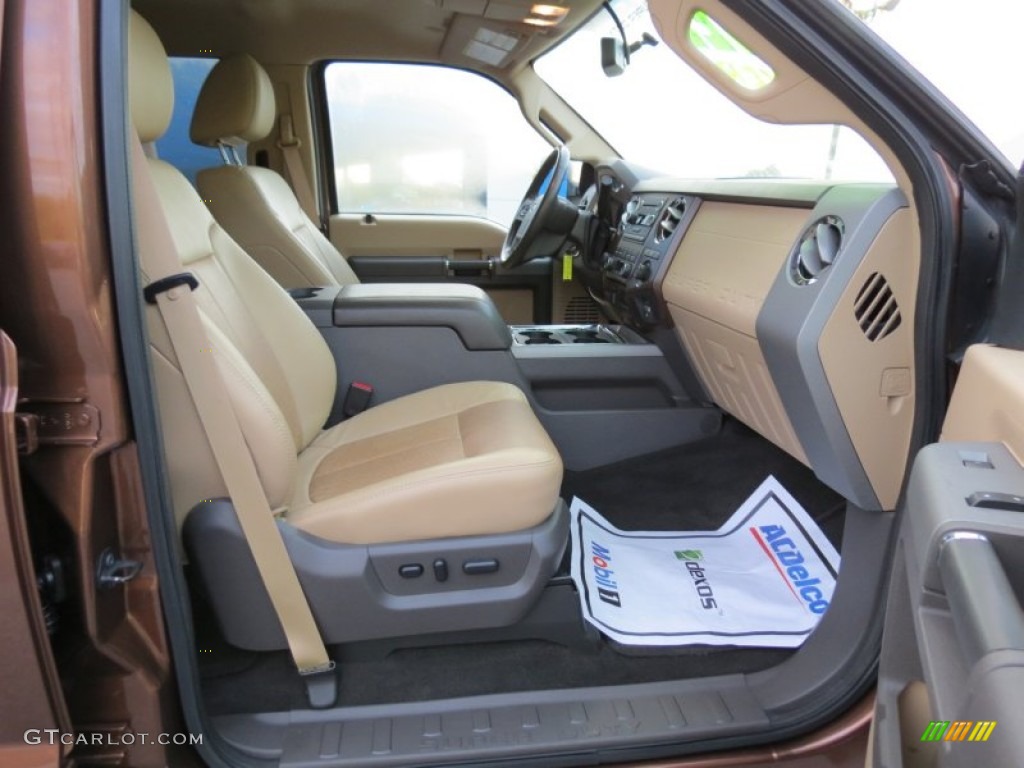 Adobe Two Tone Leather Interior 2011 Ford F250 Super Duty Lariat Crew Cab 4x4 Photo #86715915