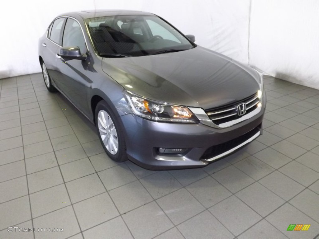 2014 Accord EX-L Sedan - Modern Steel Metallic / Black photo #1